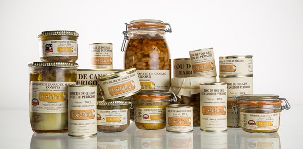 Extrait de la gamme des conserves de Le Ségéral, artisan conserveur en Dordogne Extrait de la gamme des conserves de Le Ségéral, artisan conserveur en Dordogne